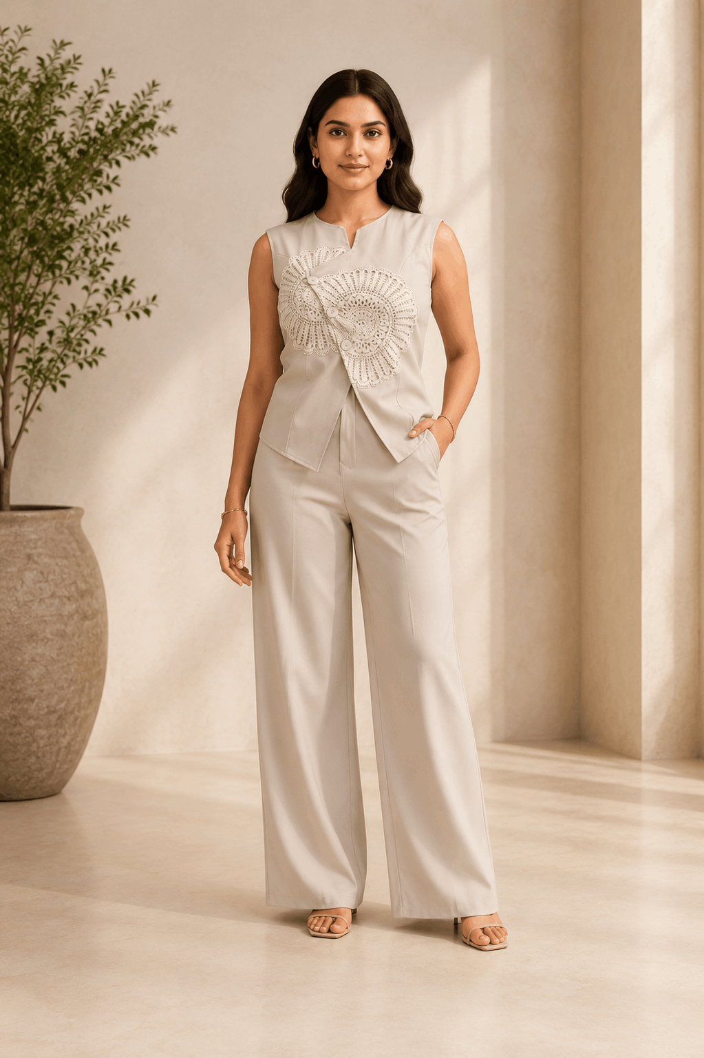 Ivory Blossom Lace Co-Ord Set