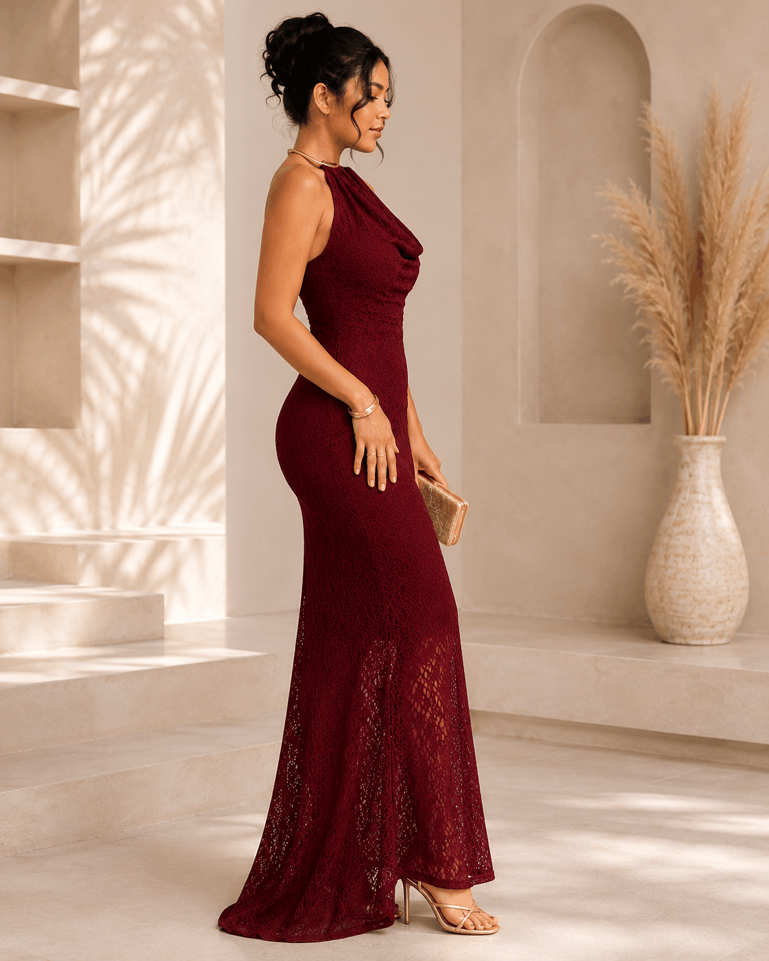 Glamour Maxi Dress Side Profile